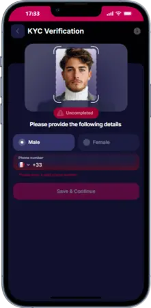 KYC v profilu NV Casino app